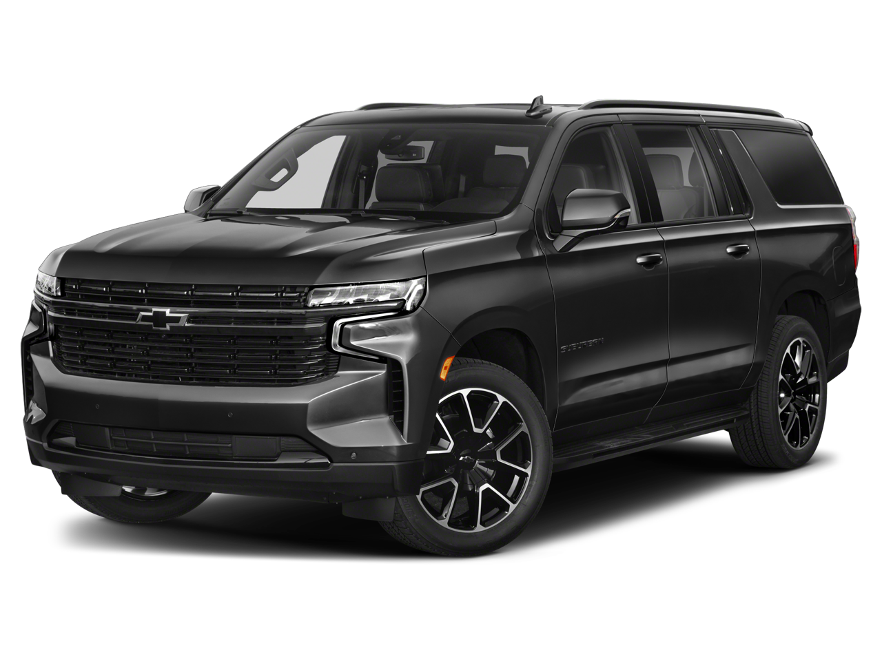 2024 Chevrolet Suburban RST in Black — front three-quarter view