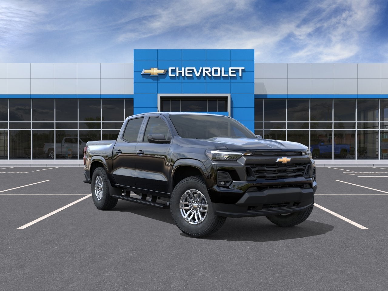 2026 Chevrolet Colorado LT in Black — front three-quarter view
