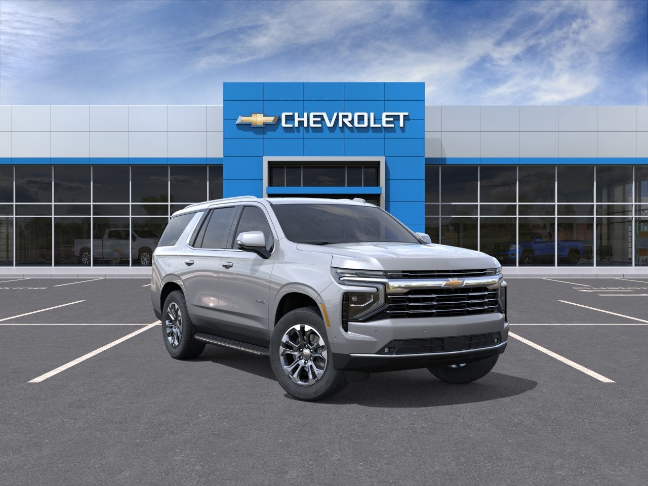 2026 Chevrolet Tahoe LT in Sterling Gray Metallic — front three-quarter view