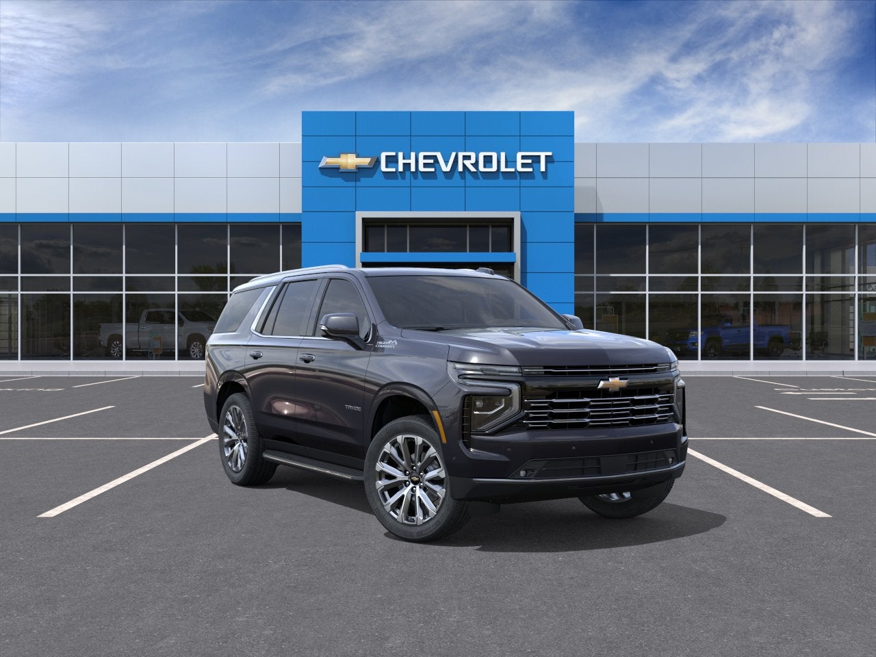 2026 Chevrolet Tahoe High Country in Dark Ash Metallic — front three-quarter view