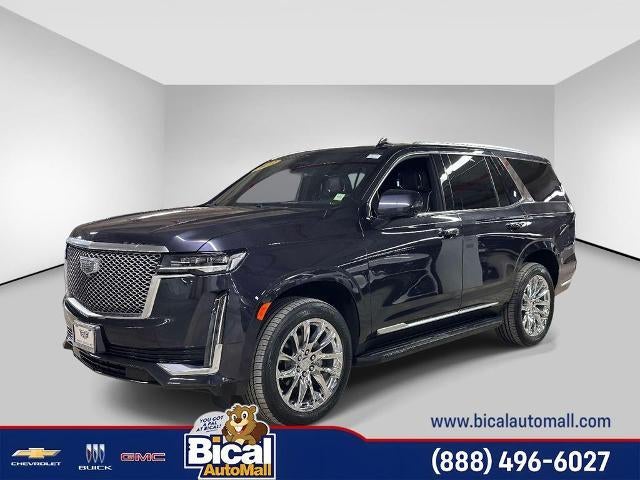 2023 Cadillac Escalade Premium Luxury in Galactic Gray Metallic — front three-quarter view
