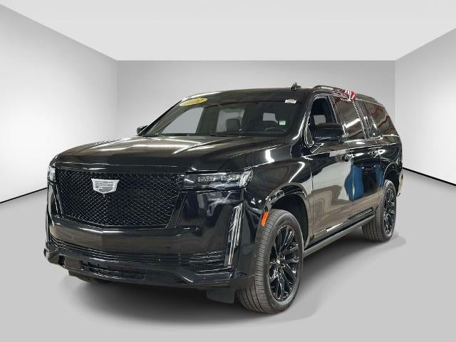 2022 Cadillac Escalade ESV Sport in Black Raven — front three-quarter view