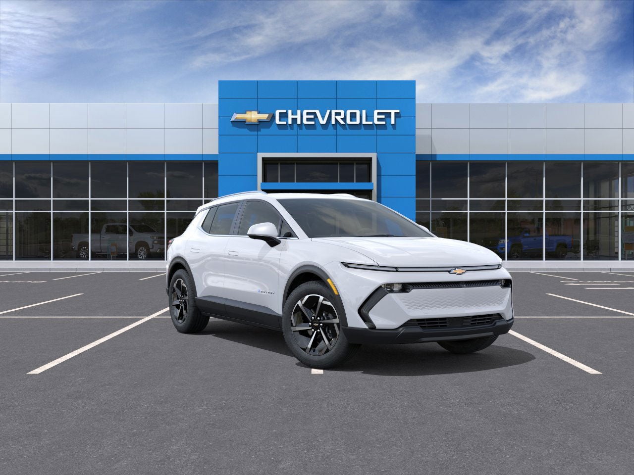 2026 Chevrolet Equinox EV LT in Summit White — front three-quarter view