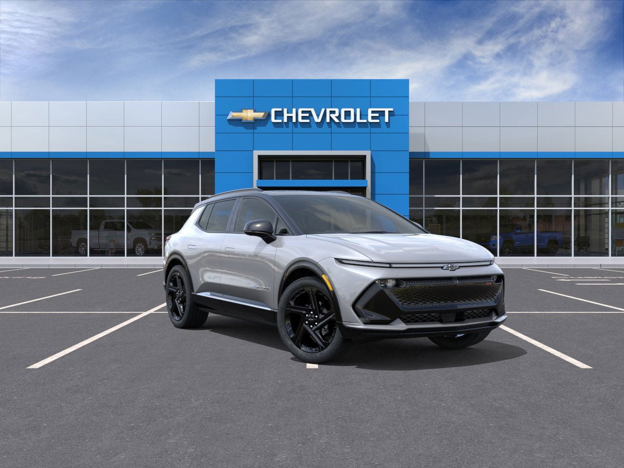 2026 Chevrolet Equinox EV RS in Sterling Gray Metallic — front three-quarter view