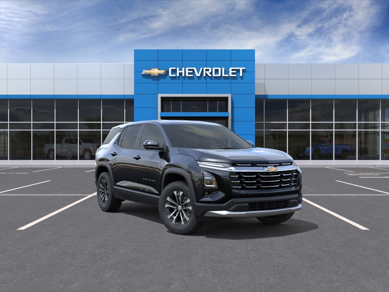 2027 Chevrolet Equinox LT in Mosaic Black Metallic — front three-quarter view