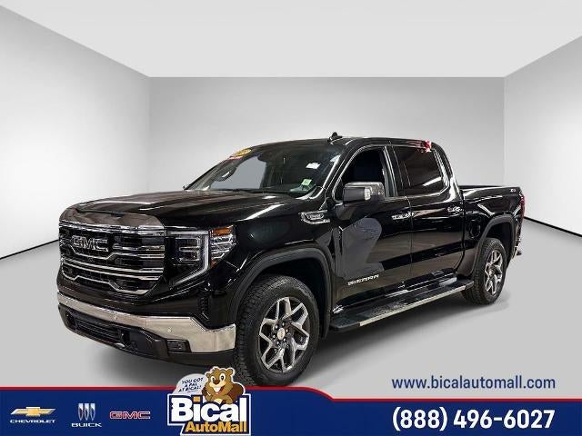 2023 GMC Sierra 1500 SLT in Onyx Black — front three-quarter view