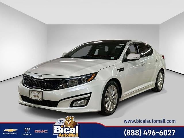 2014 Kia Optima EX in White — front three-quarter view